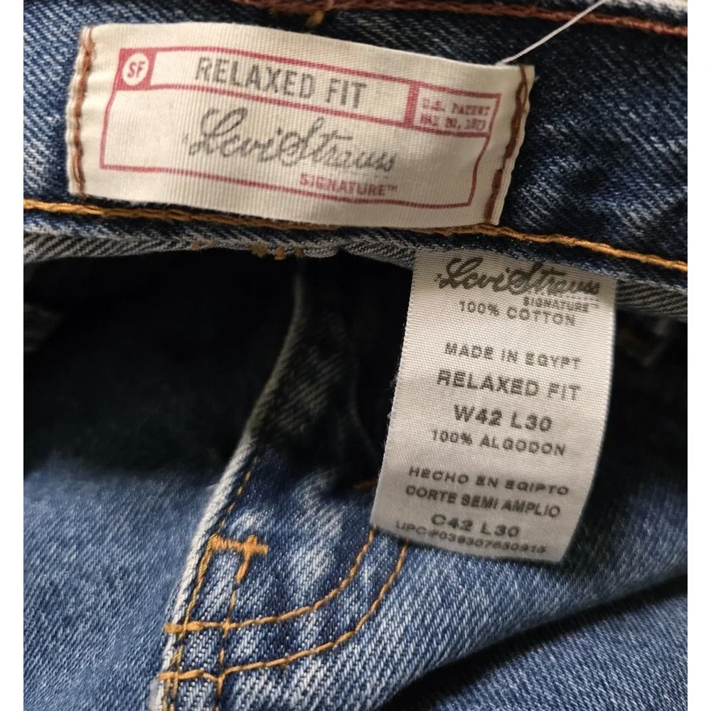 Levis Mens Relaxed Fit Jeans Size‎ 42x30 Blue Vintage